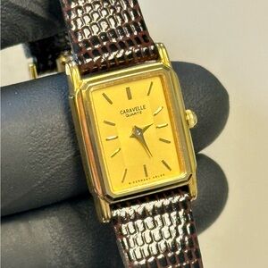 Caravelle by Bulova 48L65 Tank Gold-Tone Stainless Steel 18mm Classic Watch